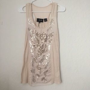 Miss Me Cream Sequin Tank Top